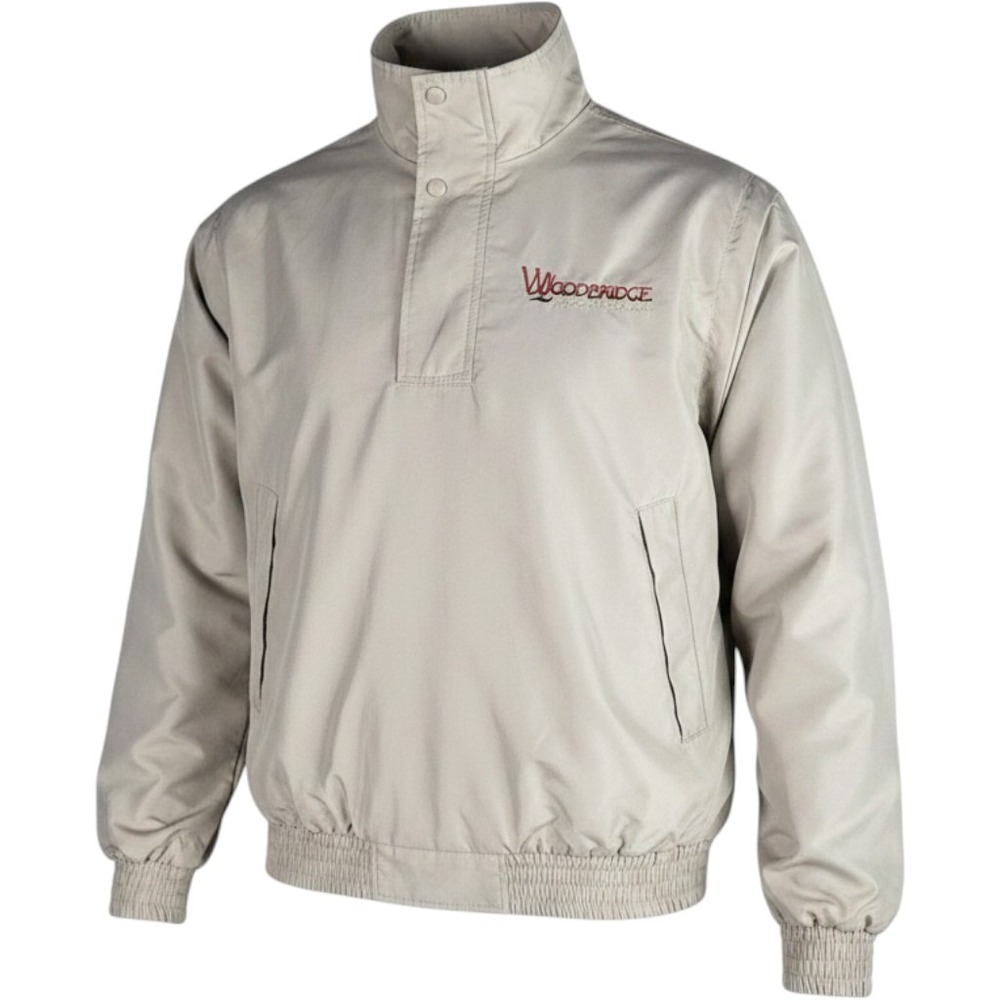 Tres Bien Golf Jacket Men Size Medium Khaki Woodbridge Golf Club Snap Workwear